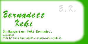 bernadett keki business card